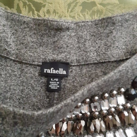 Rafaella 3/4 Length Sleeve Gray Pull Over Blouse size L - Picture 4 of 4
